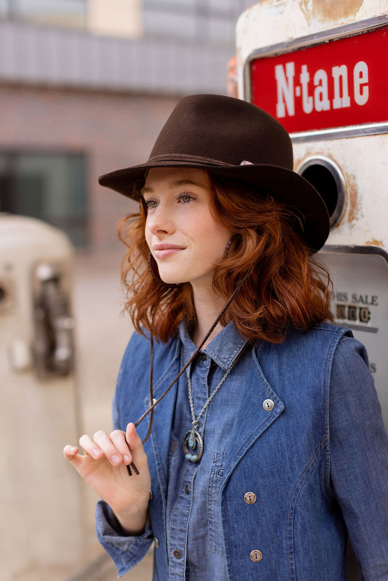 WYNN WOOL FEDORA HAT - CHOCOLATE