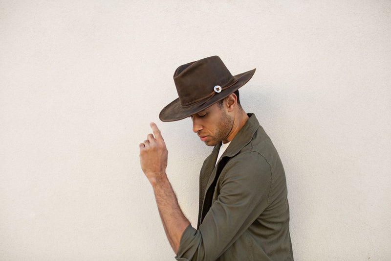 The Wilder - Full Grain Leather Wide Brim Fedora Hat for Men and Women –  Jamie Slye Hats + Accessories